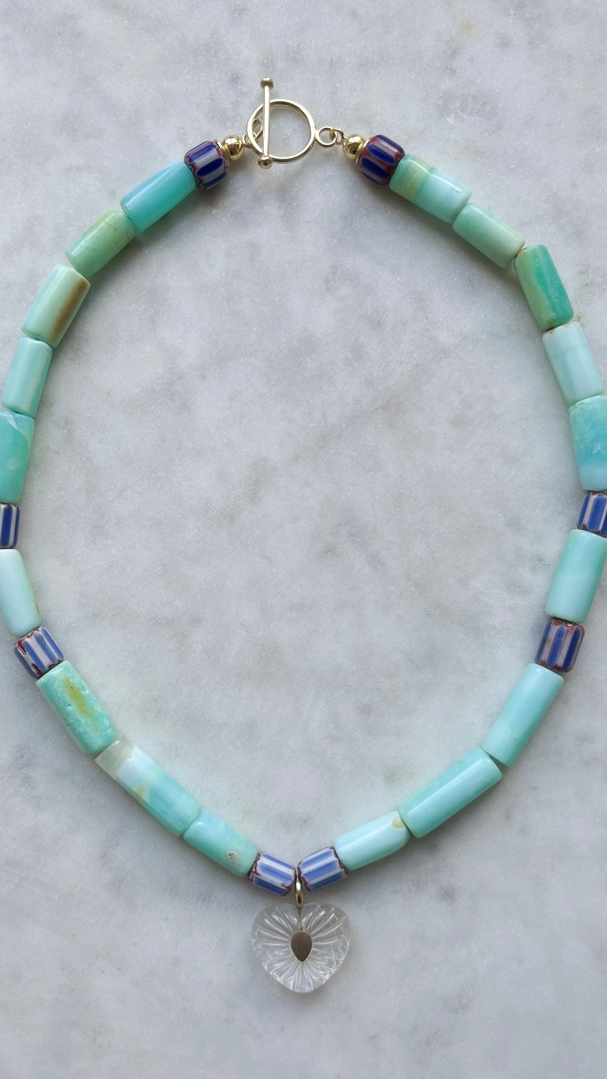 AUTUMN AQUA HEART COLLIER