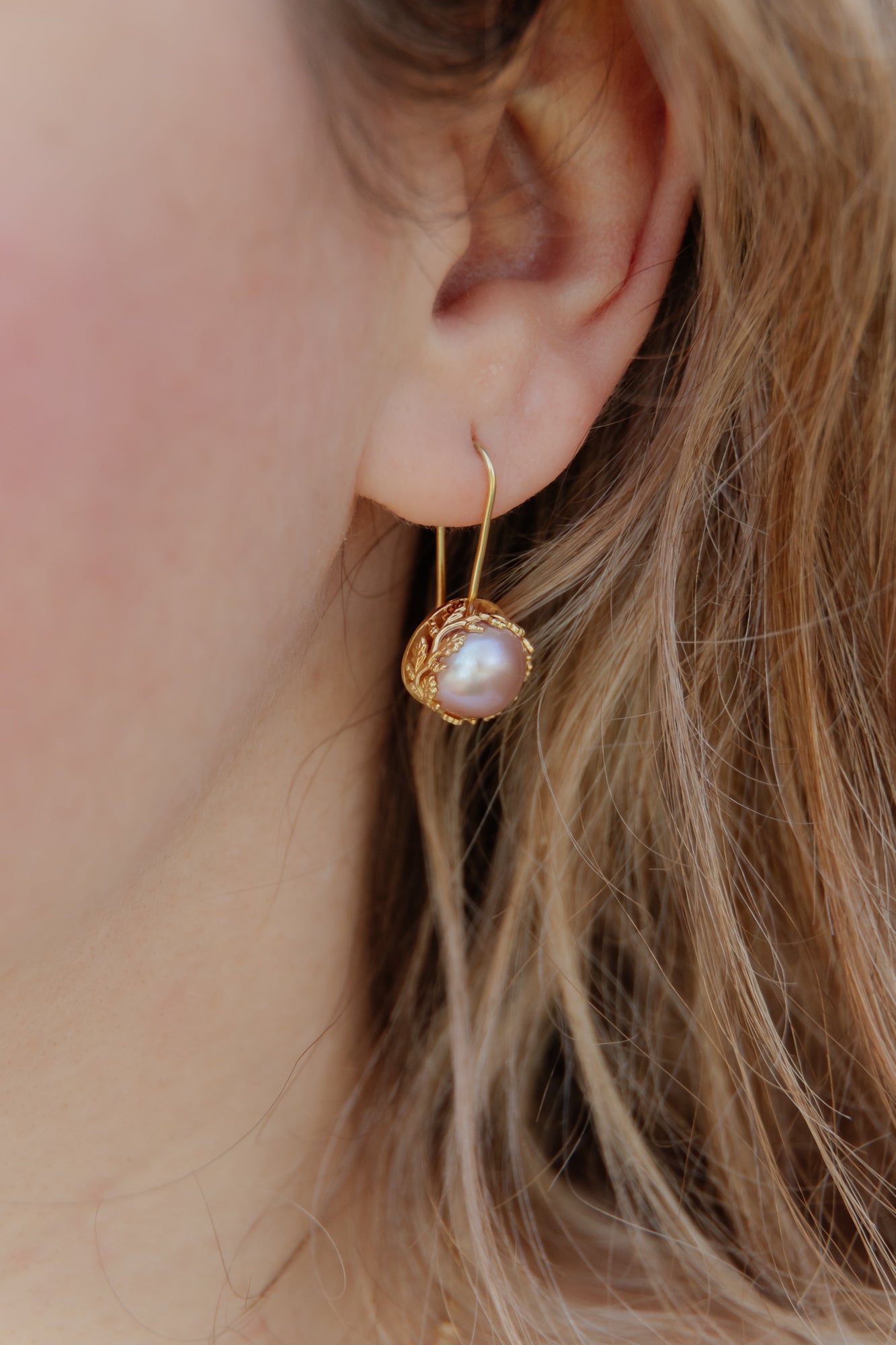 Perlen Ohrringe vergoldet mit echter Perle 
