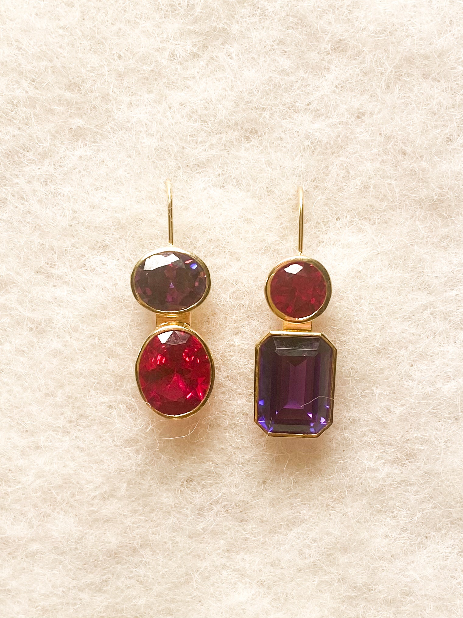 CHRISTMAS COLLECTION OHRRINGE RUBIN & AMETHYST